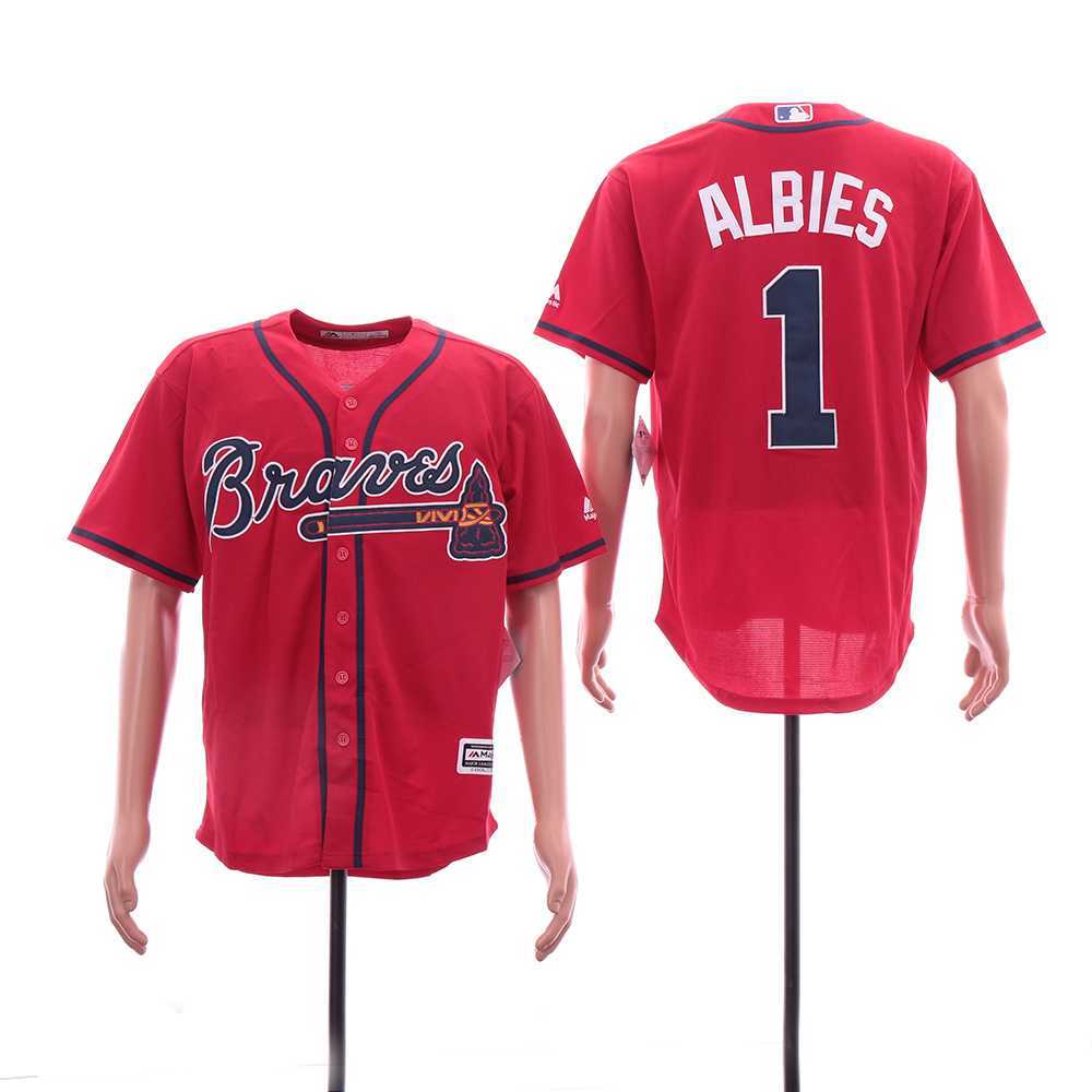Braves 1 Ozzie Albies Red Cool Base Jersey Sguo,We sell and wholesale Braves 1 Ozzie Albies Red Cool Base Jersey Sguo on line form chian!